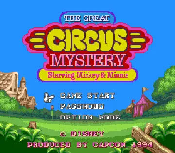 Great Circus Mystery Starring Mickey & Minnie, The (USA) screen shot title